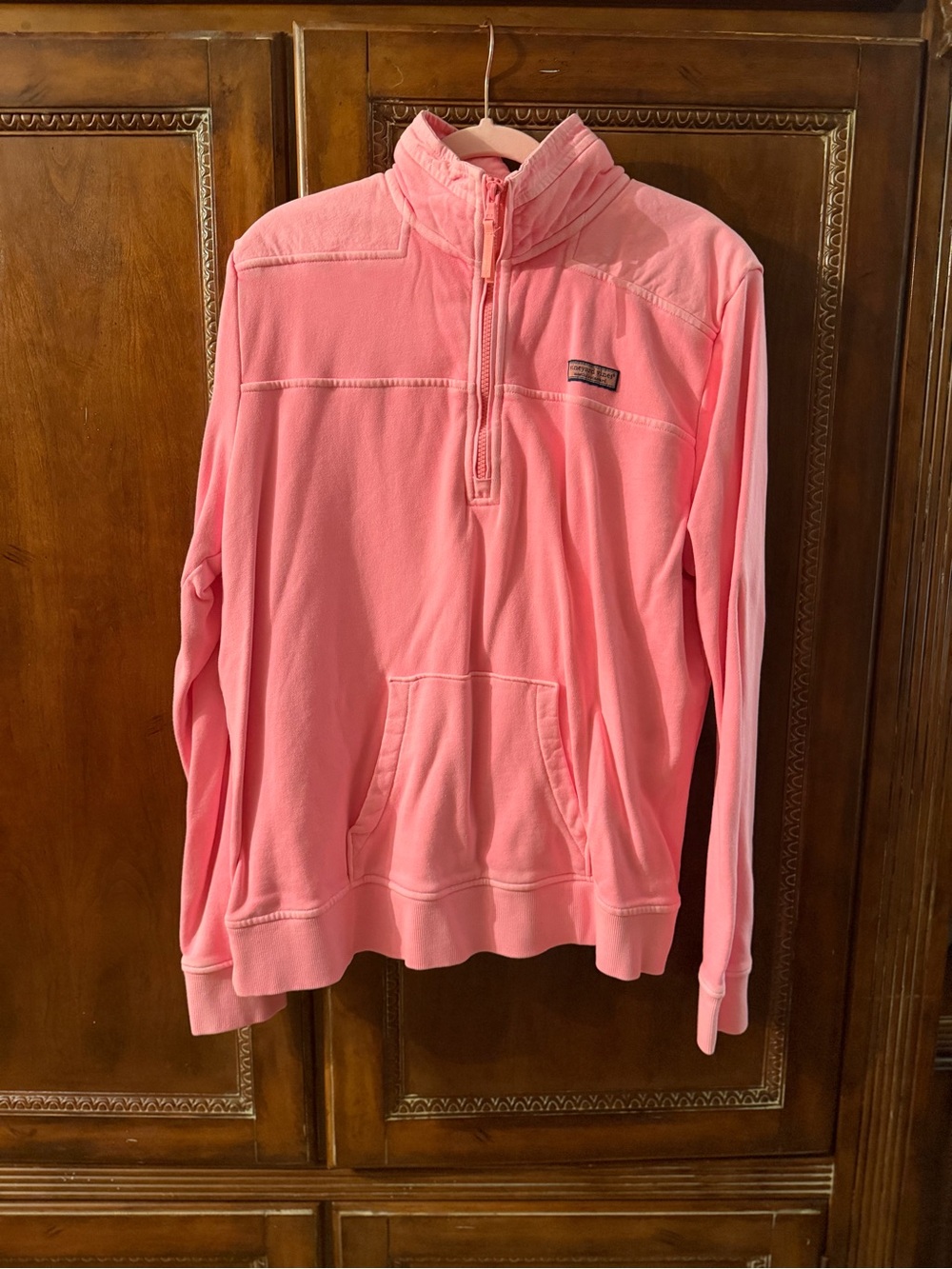 Vineyard Vines Coral Pink Quarter-Zip Pullover